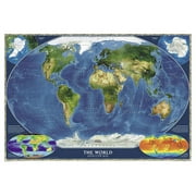 National Geographic Reference Map National Geographic World Satellite Wall Map (43.5 X 30.5 In), (Paperback)