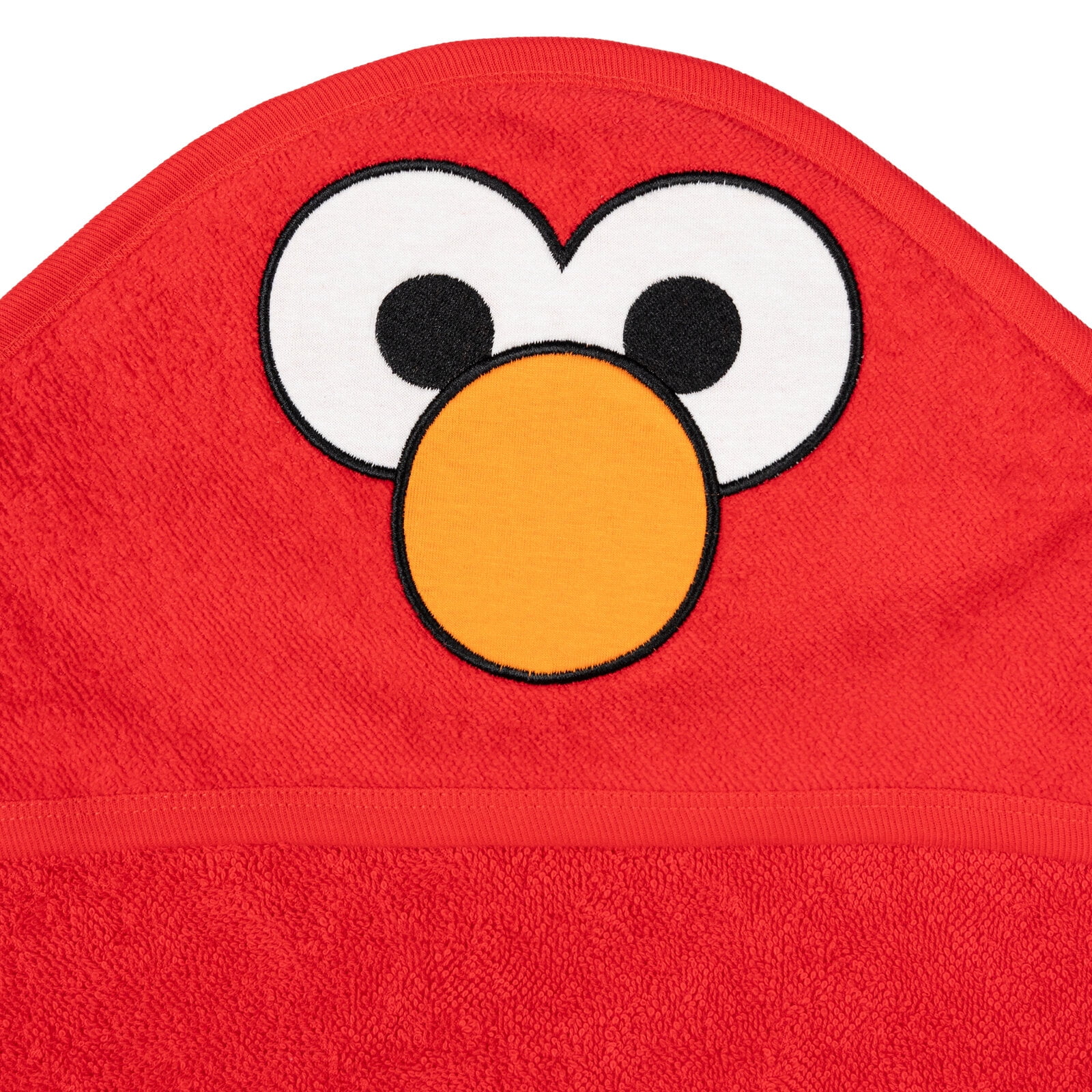 Sesame Street Baby Boys' Cotton Character Hooded Towel with Corner Pockets Red Elmo