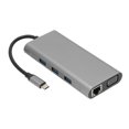 thumbnail image 2 of Hub USB C 10 en 1 1000M LAN Ethernet 4K HDTV VGA 100W PD Audio de carga rápida divisor USB portátil para ordenador portátil, 2 of 8