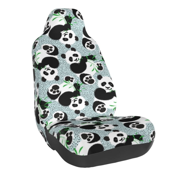Fotbe Panda And Eucalyptus Funda para Asiento de Auto con Estampado – Impermeable y Antisudor – Ajuste Universal, Lavable a Máquina, Antideslizante (1 Pieza)