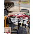 thumbnail image 4 of Outdoor Tablecloth with Umbrella Hole and Zipper, Red Truck Christmas Square Table Cloth 54x54 Inch Waterproof Tablecloth, Xmas Tree Snowflake Gifts Winter Wooden Picnic Table Cover for Patio Camping, 4 of 7