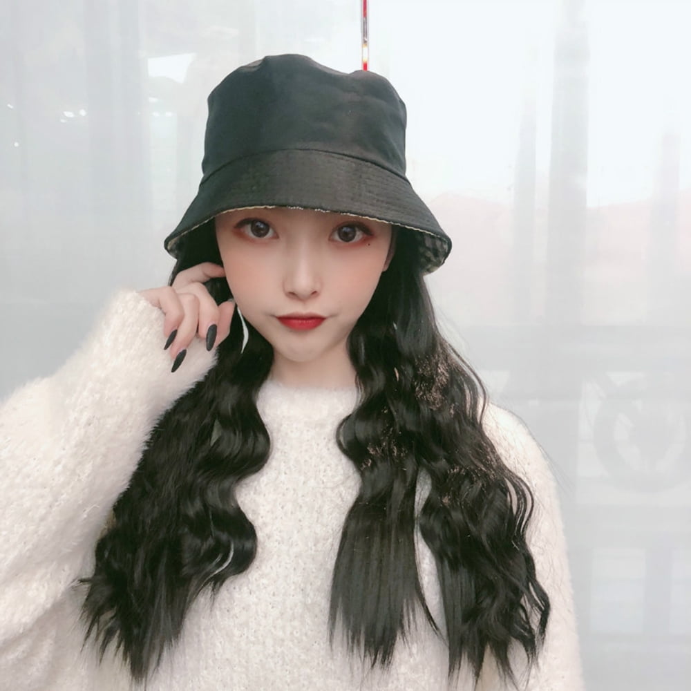 bucket-hat-with-long-hair-for-women-sun-beach-hat-teens-girls-wide-brim