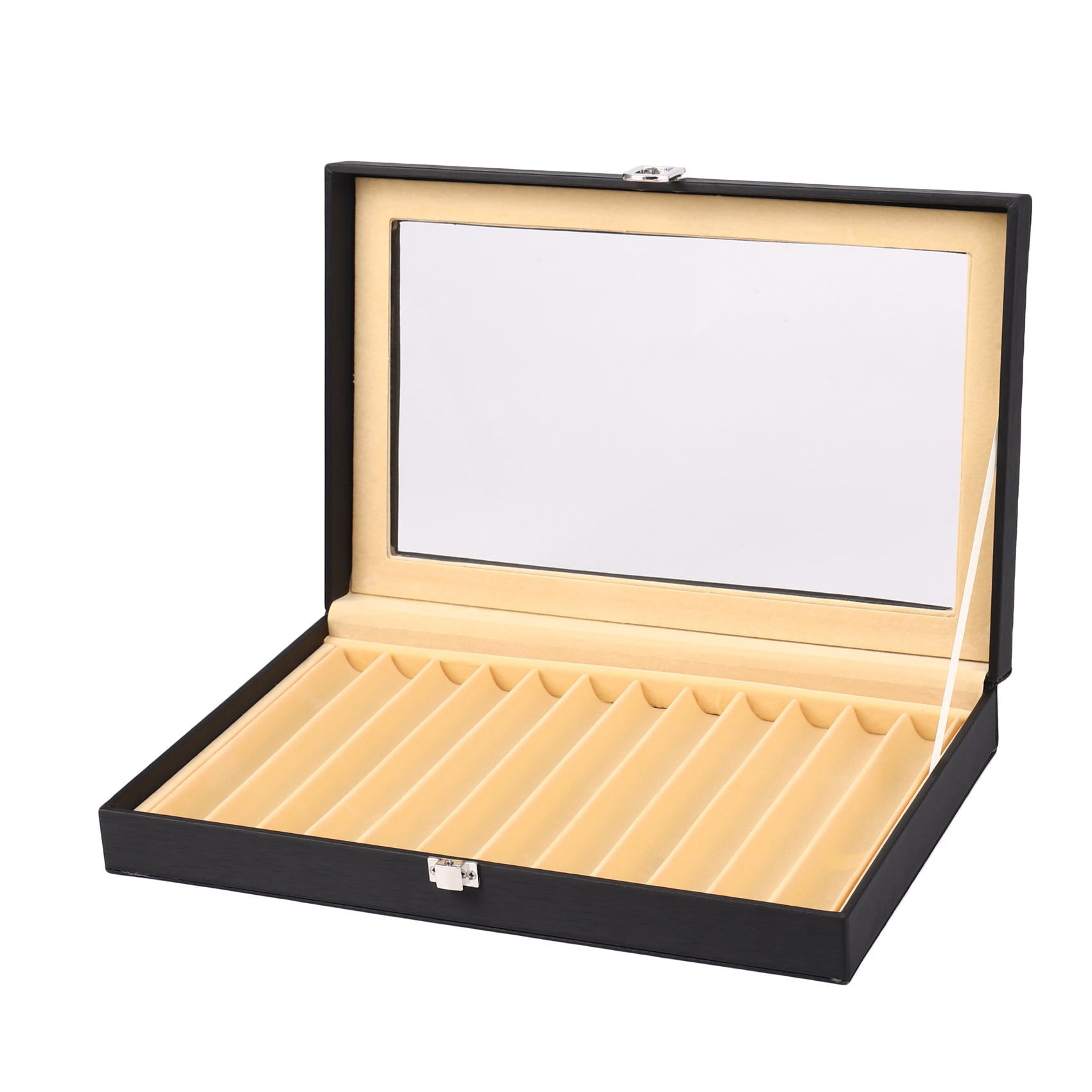 12 Black Pen Box Leather Pen Display Box PU Pen Storage Box Leather Pencil Case Storage Box