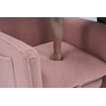 thumbnail image 4 of Teddy Fabric Nursery Rocking Chair With Adjustable Footrest, Upholstered Glider Armchair with Safe Solid Wood Base and Side Pocket for Living Room Bedroom (Pink), 4 of 8