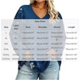 thumbnail image 3 of CHGBMOK Women's Plus Size Floral Print Pullover Long Sleeve V Neck Tops Casual Loose Fit T Shirts, 3 of 6