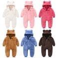 thumbnail image 6 of GYRATEDREAM Newborn Infant Boys Girls Baby Bear Fleece Romper Jumpsuit Hooded Thin Onesie Outwear Outfit Winter Snowsuit Suit for 9-12M Blue, 6 of 9