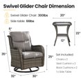 thumbnail image 5 of Gymojoy High Back Outdoor Conversation Swivel Rocker Chairs Set, with 5-Inch Thick Cushions and Side Table, Ideal for Porch, Poolside, Deck, and Yard in Beige, 5 of 8