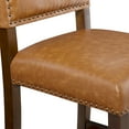 thumbnail image 5 of Linon Brook Full Back Wood Counter Stool, 24" Seat Height, Brown Finish with Caramel Fabric, 5 of 8