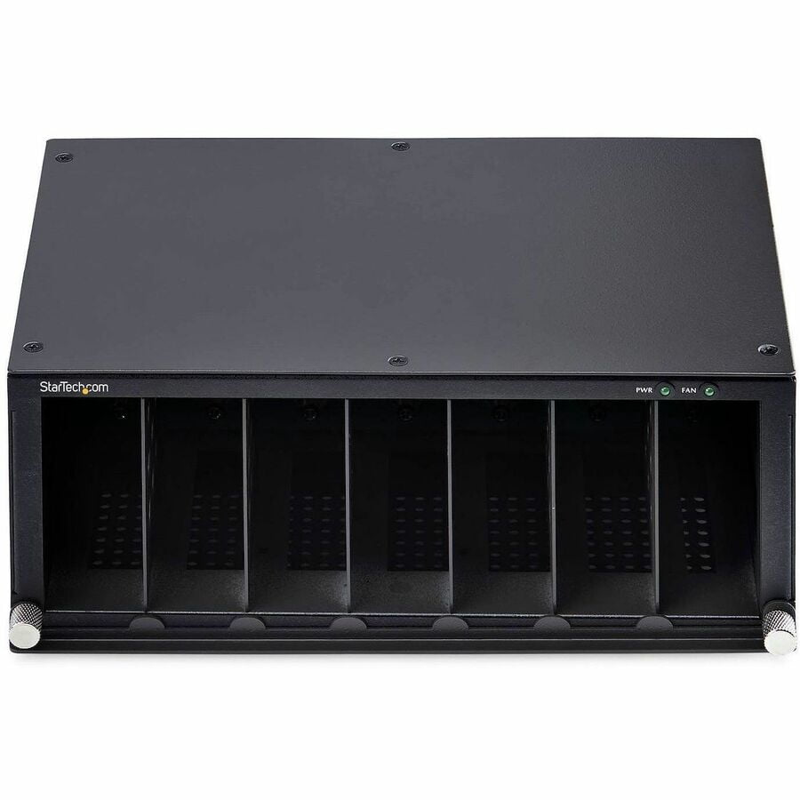 StarTech 7-Slot Unmanaged Media Converter Chassis, 10in Rackmount for MCM Media Converter Series, Active Cooling, TAA Compliant