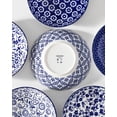 thumbnail image 2 of SELENE 50 oz Large Pasta Bowls Set of 6, Porcelain Serving Bowls, 9.5 Inch Wide Shallow Salad & Soup Bowls, Kitchen Pasta Plates, Microwave and Dishwasher Safe, Blue White Floral Design, 2 of 8
