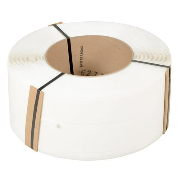 Vestil Manufacturing ST-12-9X8-WH 9 x 8 in. White Polypropylene Strapping - 9900 ft. per Roll