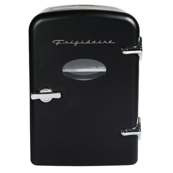 Restored Frigidaire, 6 Can/4L Mini Personal Retro Fridge Cooler, EFMIS229, Black (Refurbished)
