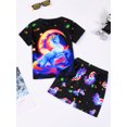 thumbnail image 3 of QEFJNO Kids Girls Pajamas Set 2 PCS Short Sleeve Top and Shorts Pants for Toddler Girls Unicorn Pjs Size 3-12Y, 3 of 12