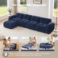 thumbnail image 5 of FFH 140" Cloud Couch with Movable Ottoman, L Shaped Sectional Sofa for Living Room, 4-Seat, Blue, 5 of 12
