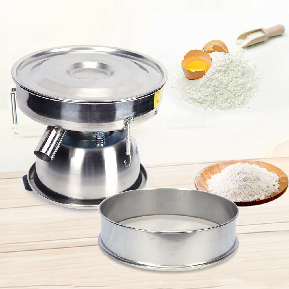 Silver Electric Sieve Shaker Automatic Vibrating Screen Machine Food
