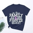 thumbnail image 4 of T-shirt à Manches Courtes Imprimé Lettres Col Rond Cancer du Sein Décontracté à la Mode pour Femmes 1, 4 of 4