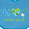 thumbnail image 4 of Inktastic Peace Love Earth Girls Baby Bib, 4 of 4