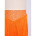 thumbnail image 5 of TiaoBug Kids Girls Elastic Waist Rhinestone Fringe Practice Pants Tassel Latin Salsa Dance Performance Trousers Fluorescent Orange 16, 5 of 7
