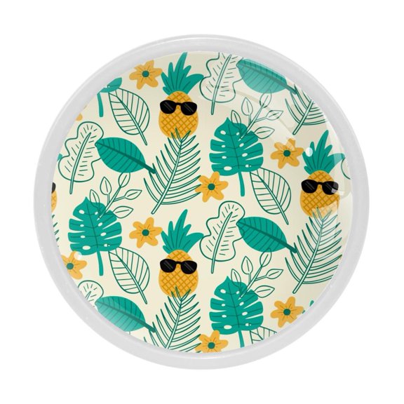 4 Pcs Pineapple Knobs for Kitchen Cabinet Cupboard Dresser Bookcase Drawer Pulls Handles Round Home Decor