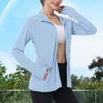 thumbnail image 7 of Vivianyo HD Women's Mesh UPF 50+ Sun Protection Jacket, Collared Long Sleeve Side Pocket Lightweight Outdoor Outerwear for Women Running, Women's Light Blue, Sizes S-3XL, 7 of 7