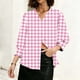 thumbnail image 3 of Camisas de Cuello de Tripulación de Manga Corta para las Mujeres, Cardigan con Cuello en V con Mangas 3/4, 3 of 7