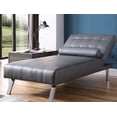 thumbnail image 4 of Button Tufted Back Convertible Chaise Lounger with Lumber Support Pillow, Gray Color, 4 of 4