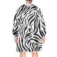 thumbnail image 2 of Zebra Print Wearable Blanket Hoodie, Oversized Sherpa Hooded Blanket Sweatshirt, Super Warm and Cozy Hoodie Blanket for Women Men Adults, 2 of 7