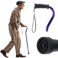thumbnail image 2 of Medline Offset Walking Cane, Gel Grip, 29-In to 38-In Adjustable Height, 300 lb Weight Capacity, Aluminum, Purple, 2 of 7