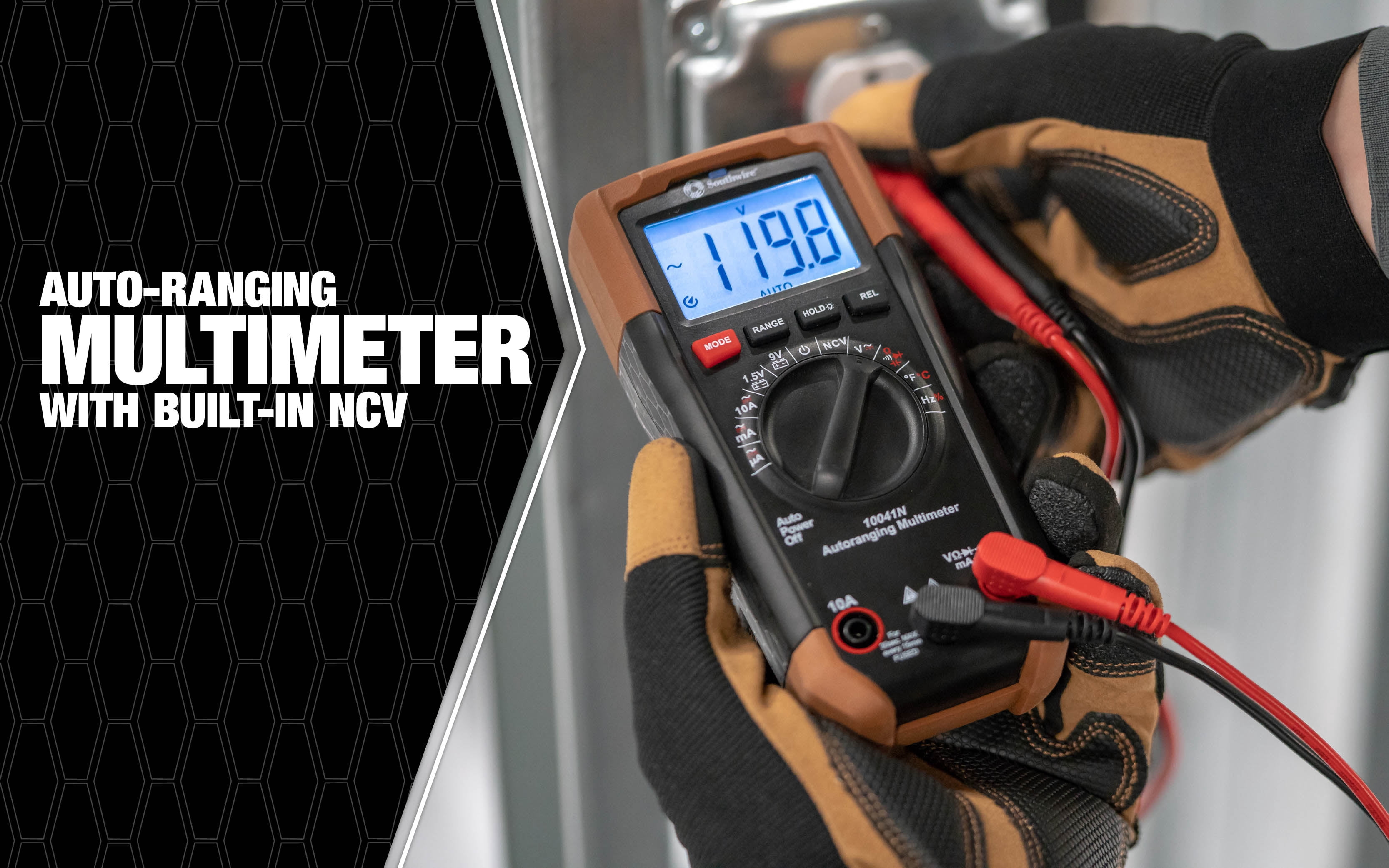Southwire 10041N Auto-Ranging Digital Multimeter, 0-600V AC/DC