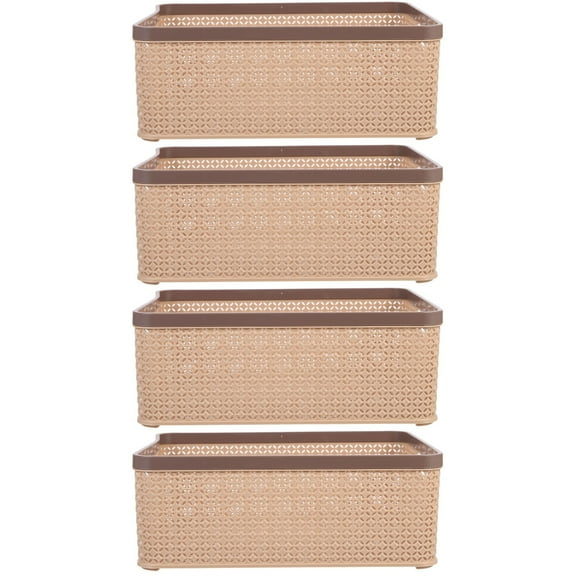 4 Pack Clear Storage Bins with Lids Box Practical Container Office