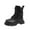 Black, variant on Fozruso Girls Fashion Ankle Boots With Side Zipper Leather Upper Lace Up Design For Autumn Winter Casual Wear And Outdoor Activities,Lace Up Combat Boots Sizes 10.5 Little Kid(4-4.5 Years)