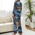 thumbnail image 2 of Christmas Crystal Ball Women's Long Sleeve Flannel Pajama Set Sleepwear S, 2 of 5