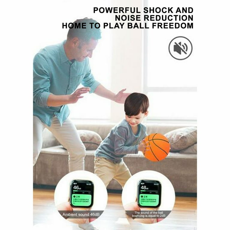 Silent Indoor Basketball – Size 5/7, Cloth Covered Foam Ball For Quiet Dribbling Practice, Includes Keychain