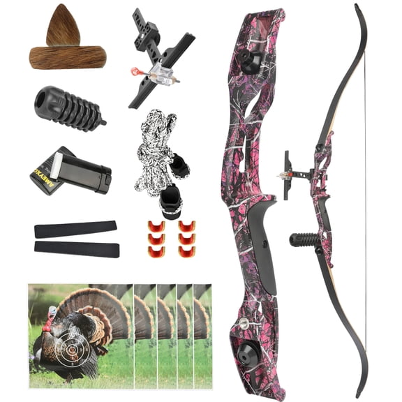 JUNXING F179 56" Recurve Bow Takedown Hunting Bow 30-50 lbs