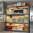 thumbnail image 2 of Exenoray 4-Tier Storage Shelving Unit, 2000lbs Capacity Adjustable Heavy Duty Garage Shelves, Metal Organizer Utility Rack, 20"D x 40"W x 60"H for Kitchen Pantry Basement Laundry, Black, 2 of 10