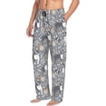 thumbnail image 6 of Wukai Cute Dog And Flowers Mens PJ Pajama Pants|Sleepwear Plaid PJs with Pockets|Men's Lightweight Open-Hem Lounge Pants-Small, 6 of 6