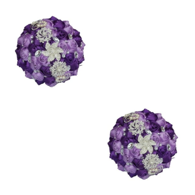 Baohd Wide Application Wedding Bouquets Elegant For All Occasions Low Maintenance Purple 2Set