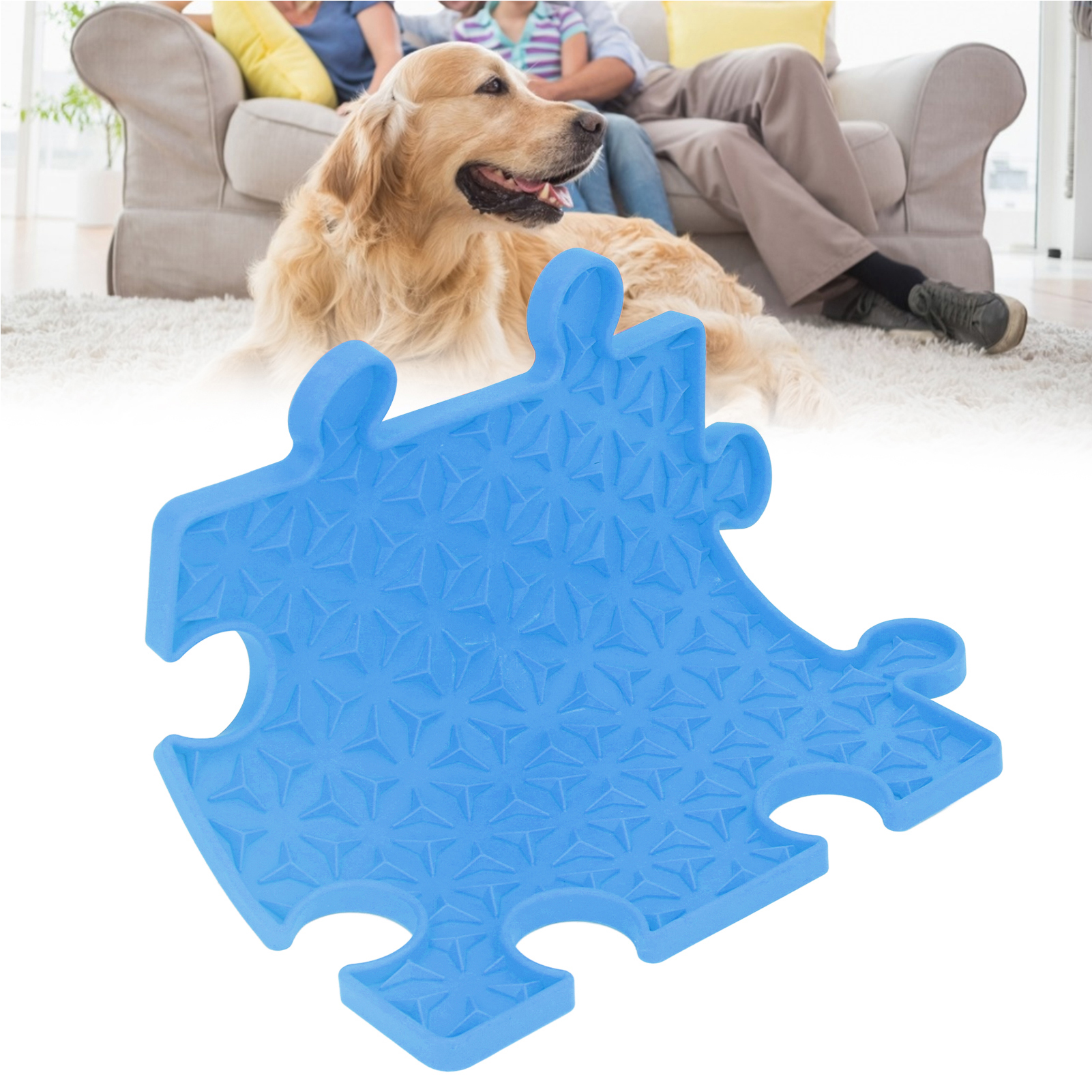 Spencer Paws Licking Mat for Dogs and Cats, Dog Slow Feeder Pat Dog Interactive Mat for Boredom Reducer, Calming Anxiety, Size: 19, Blue