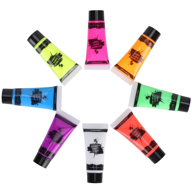 Blacklight Body Paint Set, 8PCS Face Body Paint, for Nightclubs Festivals Parties