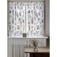 thumbnail image 4 of Grey Coastal Curtains 45 Inch Length, Sheer Curtains for Bedroom Living Room Window Summer Coral Shell Sea Beach Nautical Rod Pocket Voile Drapes Kitchen Curtains Small Half Window 42"x45" 2 Panels, 4 of 6