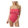 thumbnail image 1 of CONTOURS Women's Pink Flounced Removable Straps One Piece Swimsuit 12 36D, 1 of 7