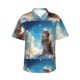 thumbnail image 1 of Balery Blue Sky Winged Cat Camisas hawaianas de manga corta para hombre, camisas playeras de corte holgado, camisas de vacaciones con botones,Large, 1 of 7