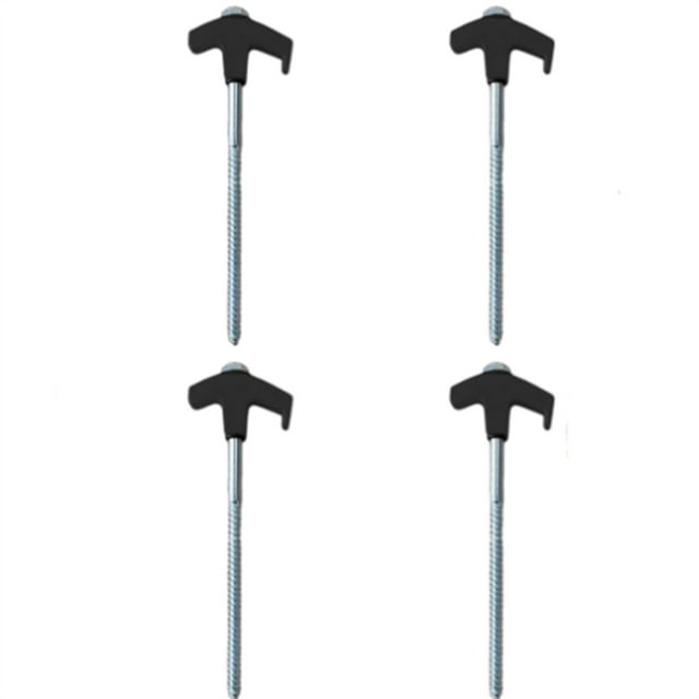 Heavy Duty Metal Ground Stake 4 PCS 8" Screw In Tent Stakes for Camping & Hiking Drillable Tent with Threaded Design 4PCS