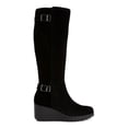 thumbnail image 2 of Giani Bernini Womens Black Buckle Accent Round Toe Wedge Zip-Up Dress Boots 6.5, 2 of 4