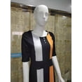 thumbnail image 3 of Robe de Bureau Vintage Contrastée Patchwork pour Femmes, Vert, L, 3 of 4