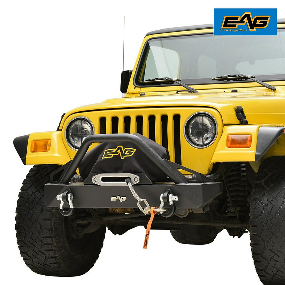 EAG Front Bumper with DRings Rock Crawler Fit 8706 Jeep Wrangler TJ