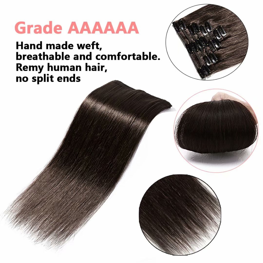 MY-LADY Clip in 100% Remy Human Hair Extensions 57Pcs Full Head