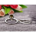 thumbnail image 4 of 2.5 Carat 8x6mm Oval Shape Champagne Diamond Moissanite Engagement Ring Bridal Ring 10k White Gold Curved Loop Infinity Matching Band, 4 of 5