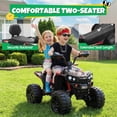 thumbnail image 3 of 24V Kids Ride On ATV for Ages 3-8, 4WD Electric Quad with 4 Motors, Bluetooth Music, LED Lights, Spring Suspension, 3-5 km/h, 110 lbs Capacity, Battery Powered Toy for Boys Girls, Black, 3 of 8