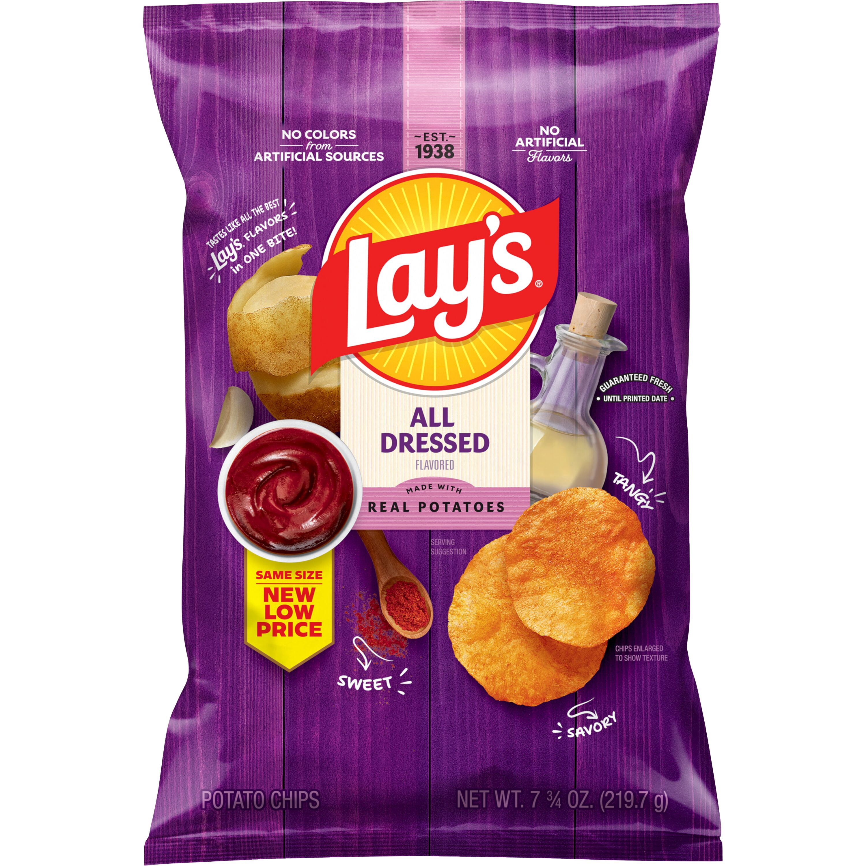 Lay's Classic Potato Chips, Gluten Free Snack, 8 oz, Kosher, Shelf